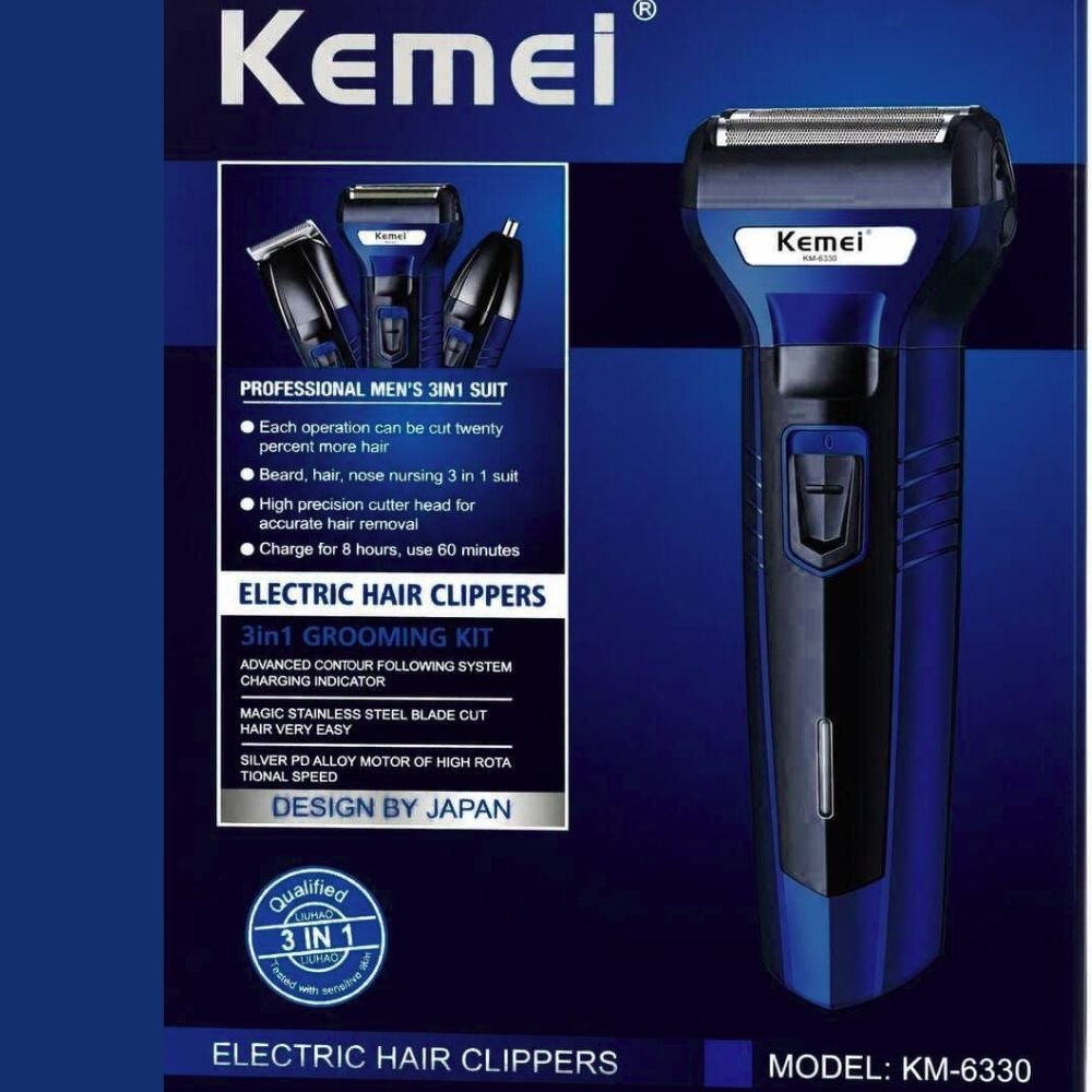 bce79a137a9354962f41fe70c8bcdce5_2200x2200q80 Kemei KM-6330 3-in-1 Multifunctional Grooming Kit | কেমেই ৩-ইন-১ ট্রিমার ও শেভার | MNK SHOP - Image 1