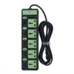 5 Part Power M-2000 Universal Extension Socket | Individual Switch 5-Way Multi-Plug | MNK SHOP