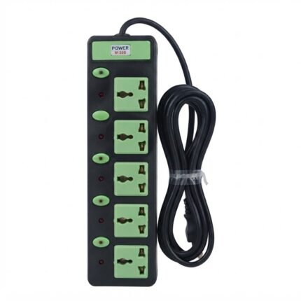 5 Part Power M-2000 Universal Extension Socket | Individual Switch 5-Way Multi-Plug | MNK SHOP