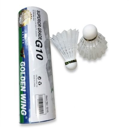 G10 Bangla Version Superior Grade White Plastic Shuttlecock 12 Pcs  | গোল্ডেন উইং জি১০ ক্রিস্টাল হোয়াইট 12 পিস | MNK SHOP
