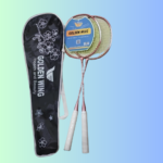 Golden Wing 206 Flower Edition Badminton Racket Pair Set (2 Pcs) - Metallic Rose Gold Pink, Health and Beauty Series, Zipper Cover Bag | গোল্ডেন উইং ২০৬ ফ্লাওয়ার এডিশন ব্যাডমিন্টন র‍্যাকেট জোড়া সেট | MNK SHOP - Image 3