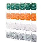 6 Pieces Self Adhesive Wall Hooks Set | Square Heavy Duty Hanging Hooks | MNK SHOP - Image 4