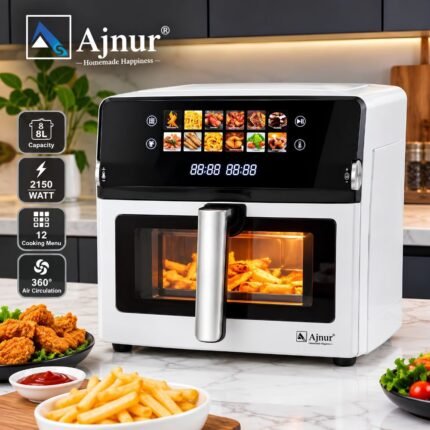 1 Piece Ajnur Elite AJAF-107D Digital Air Fryer Oven 12L 2150W | 12 Preset Programs & Touch Display | MNK SHOP