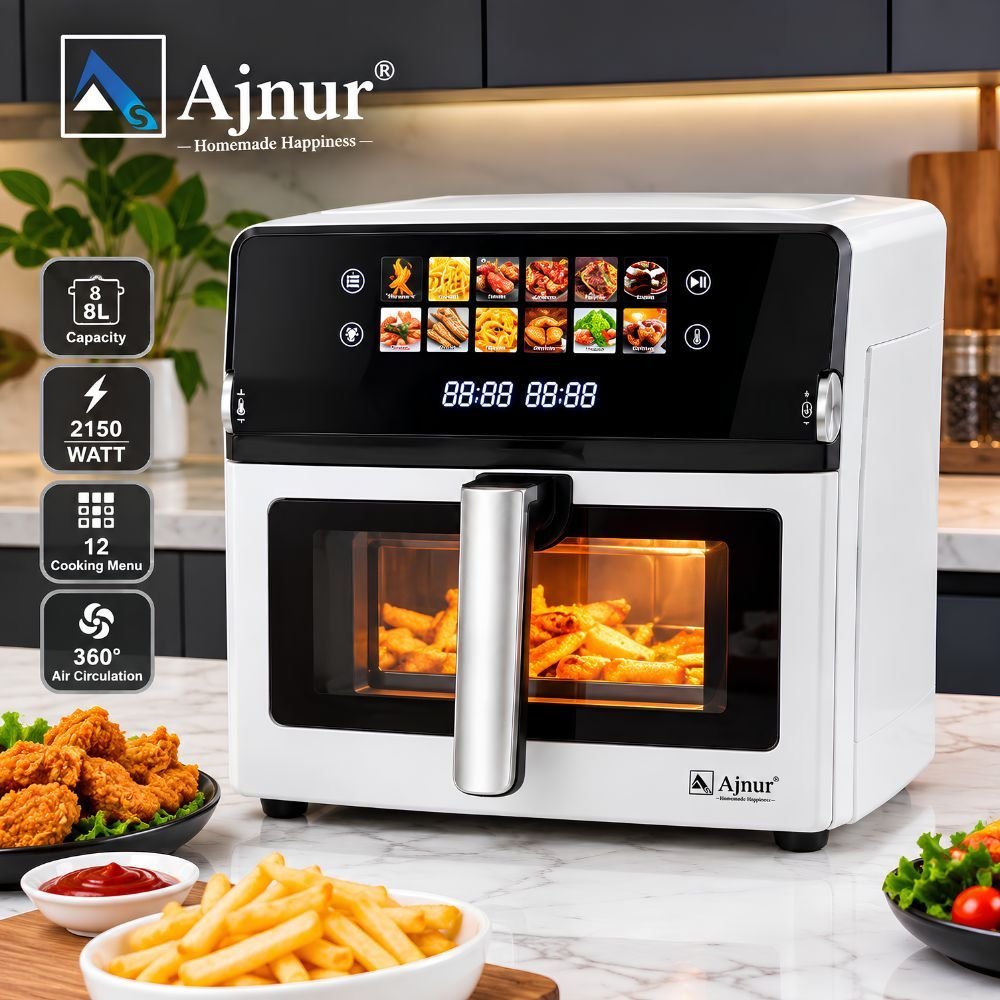 f609456f3c77991436cabc4a2327b179_2200x2200q80 1 Piece Ajnur Elite AJAF-107D Digital Air Fryer Oven 12L 2150W | 12 Preset Programs & Touch Display | MNK SHOP - Image 1