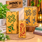 3 Pcs Wooden Lantern Set | ৩টি কাঠের ক্যালিগ্রাফি লণ্ঠন | MNK SHOP - Image 3